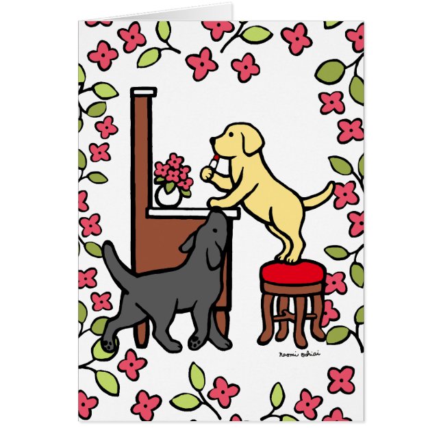 Le laboratoire jaune de maman et le duo de marionn (Devant)