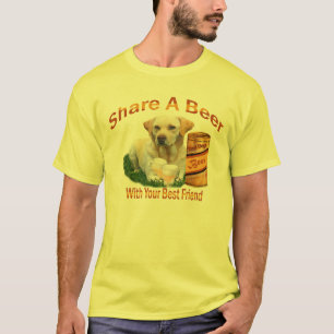 Le laboratoire jaune partage un T-shirt de bière