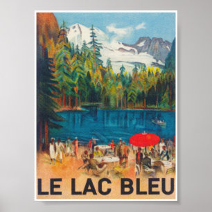 Le Lac Bleu Zwitserland Vintage Travel Poster