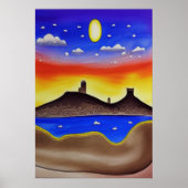 Le lac dans le désert | AI Art Poster (Devant)