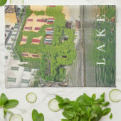 Le lac de Côme Nesso vue serviette de thé (Plié)