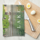 Le lac de Côme Nesso vue serviette de thé (Quart Plié)