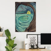 Le lac souterrain | AI Art Poster (Bureau à domicile)