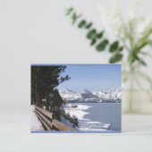 Le lac Tahoe en neige | Carte postale Blue Beach S (Debout devant)