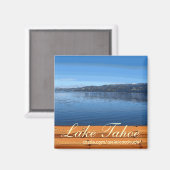 Le lac Tahoe panneau en bois rustique aimant artis (Recto/Verso)