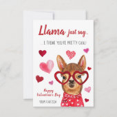 Le lama indiquent juste la carte de Saint-Valentin (Devant)