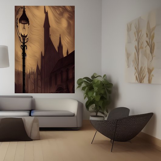 Le lampadaire de la ville | AI Art Poster