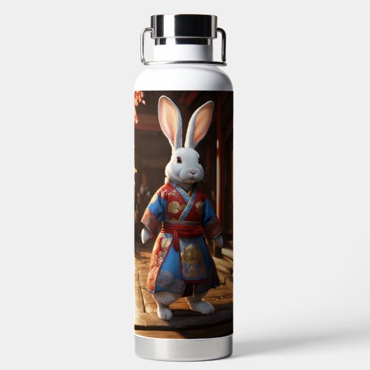 "Le lapin dans une bouteille : une scène fantasque (Plage)