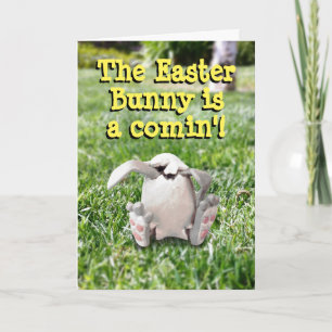 Le lapin de Pâques arrive ! Carte de vœux