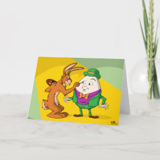 Le lapin de Pâques et la carte de voeux Humpty Dum
