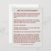 Le lapin de velventine - quel est vrai ? Carte (Devant / Derrière)