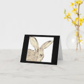 Le lapin géant flamand fait face à la carte de (Fleur jaune)