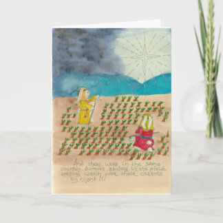 Le lapin Shepherds la carte de Noël dans