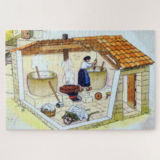 Le lavoir. legpuzzel (Horizontaal)