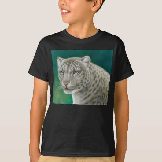 Le léopard de neige badine le T-shirt foncé (Devant)