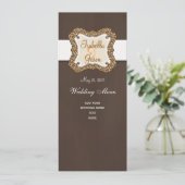 Le léopard orange Brown repère la carte de menu de (Debout devant)