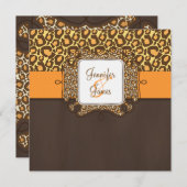 Le léopard orange Brown repère le faire-part de (Devant / Derrière)