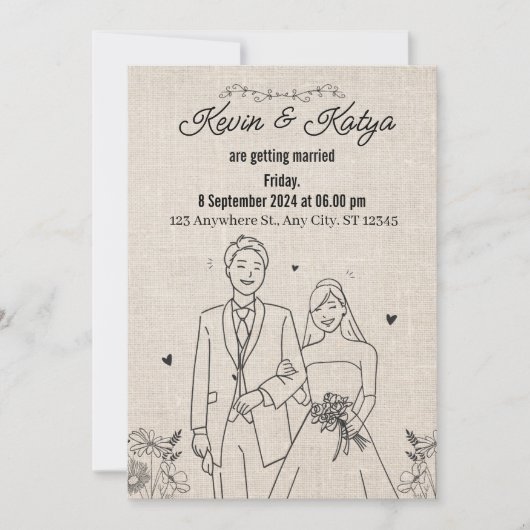 Le lien d'une vie : une invitation de mariage (Devant)