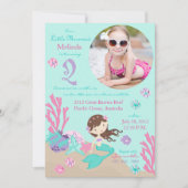 Le lieutenant Brunette Mermaid Invitation pour le (Devant)