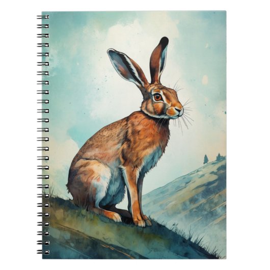 Le lièvre lapin sur une colline | Carnet (Devant)