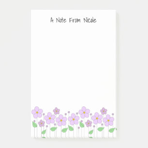 Le lilas fleurit des notes de post-it