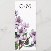 Le lilas s'embranche menu de mariage (Dos)