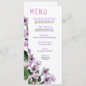 Le lilas s'embranche menu de mariage (Devant / Derrière)
