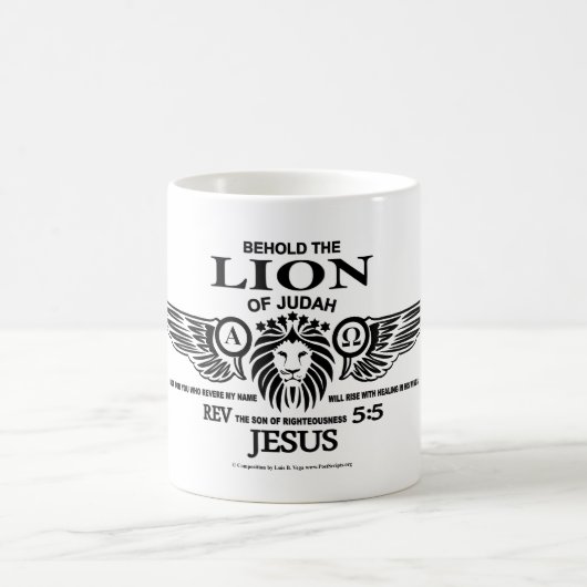 Le Lion de Juda Mug à café (Centre)