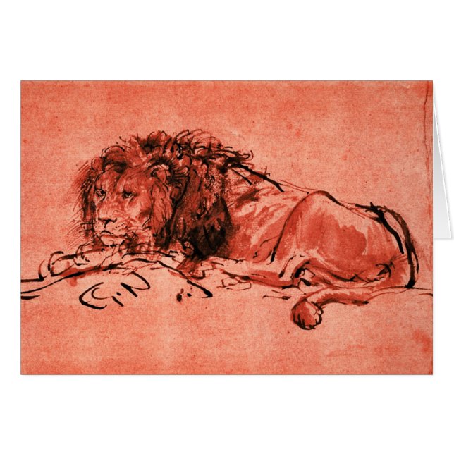 LE LION DU CAP MENANT VERS LE BAS, Rouge Noir (Devant horizontal)
