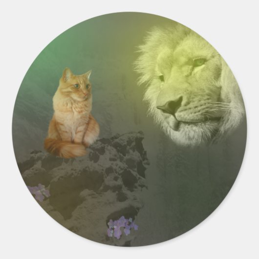 Le Lion Et Le Chat, Stickers Ronds (Devant)