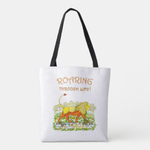 Le lion rugissant à travers le Sac fourre-tout de