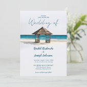 Le littoral Gazebo Beach Invitations de mariage (Debout devant)
