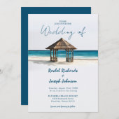 Le littoral Gazebo Beach Invitations de mariage (Devant / Derrière)