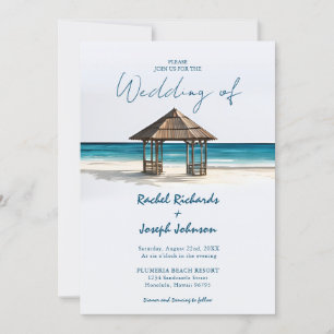 Le littoral Gazebo Beach Invitations de mariage