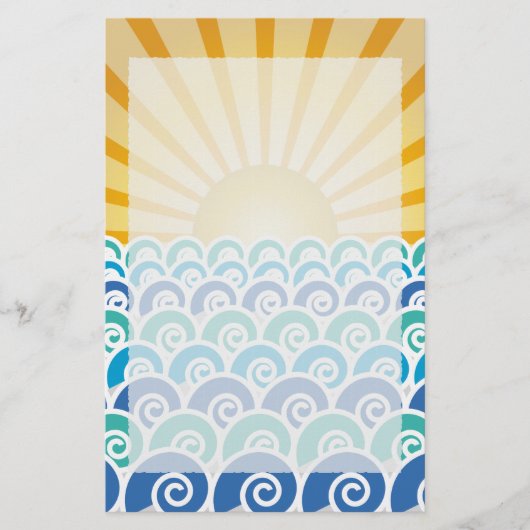 Le long de la papeterie de bleu de vagues (Devant)