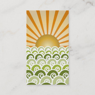Le long des vagues Carte de visite vert