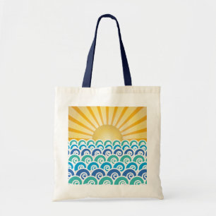 Le long du sac bleu de vagues