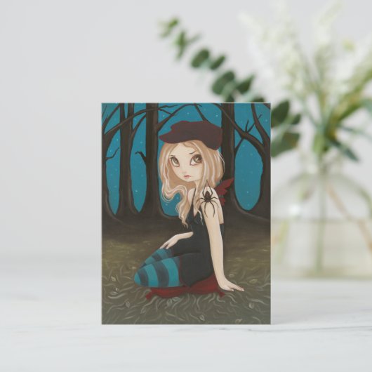 Le long est venu araignée - carte postale (Debout devant)