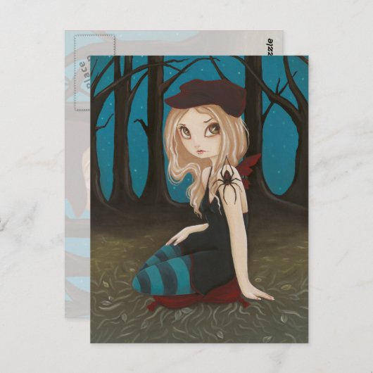 Le long est venu araignée - carte postale (Devant / Derrière)