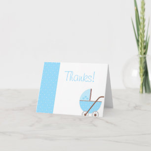 Le long est venu un Merci bleu de baby shower de