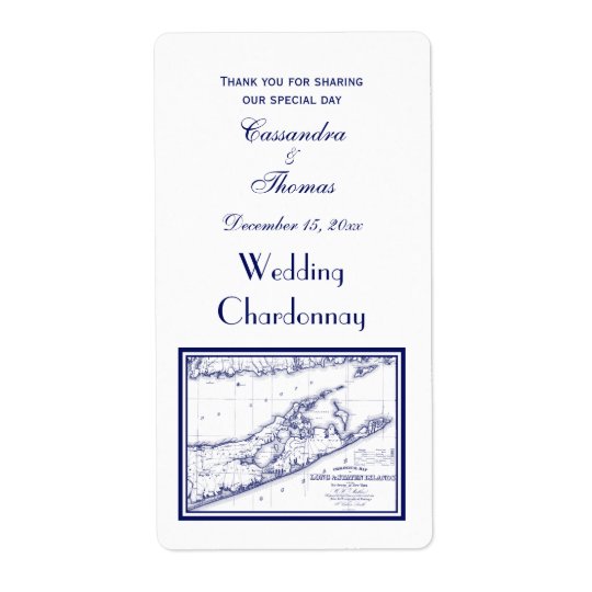 Le Long Island la carte VC de Hamptons Étiquettes D’expédition
