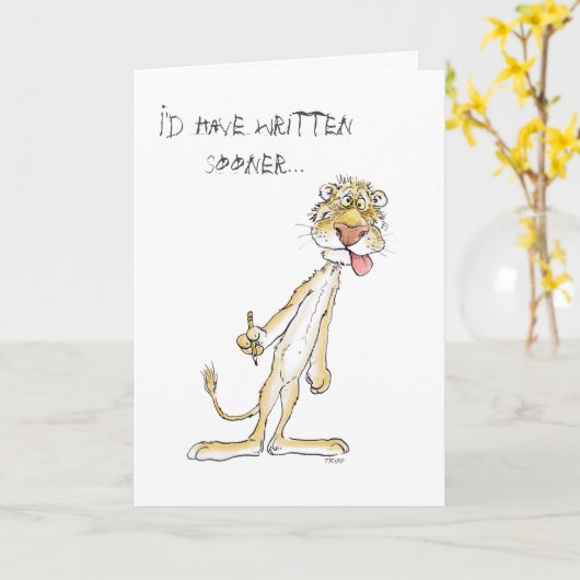 Le long temps, aucun écrivent ! Carte de lion (Fleur jaune)