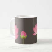 Le lotus rose fleurit tasse de café nuptiale (Devant gauche)