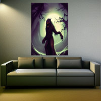 Le loup-garou dans la nuit | AI Art Poster