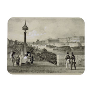 Le Louvre, gegraveerd door Auguste Bry (graving) Magneet
