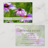 Le magnifique Carte de visite floral Coneflowers (Devant / Derrière)