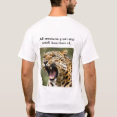 Le majestueux T-Shirt Leopard Roaring Design. (Dos)