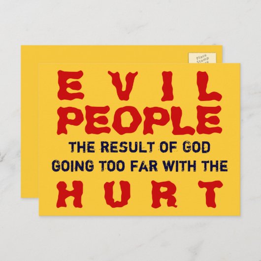 Le Mal Des Gens Blessent ~ Carte Postale Dit Truis (Devant / Derrière)