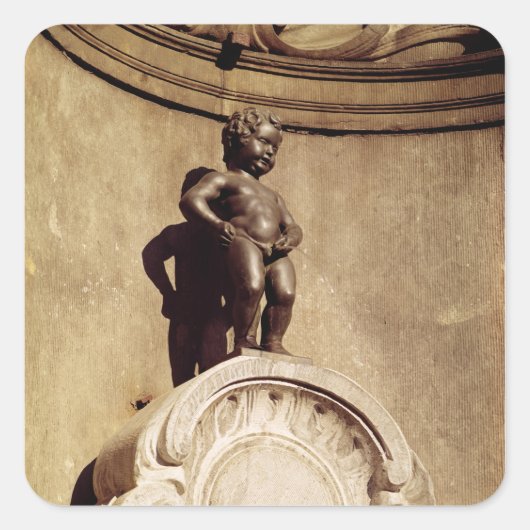 Le Mannequin Pis, 1619 Vierkante Sticker (Voorkant)