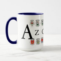 Le manteau de villes des Açores arme la tasse